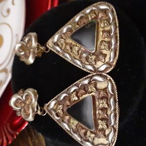 ORNATE CLIPON DROP EARRINGS 3"